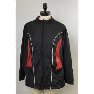 Womans Curves 1x Black and Red Windbreaker Jacket